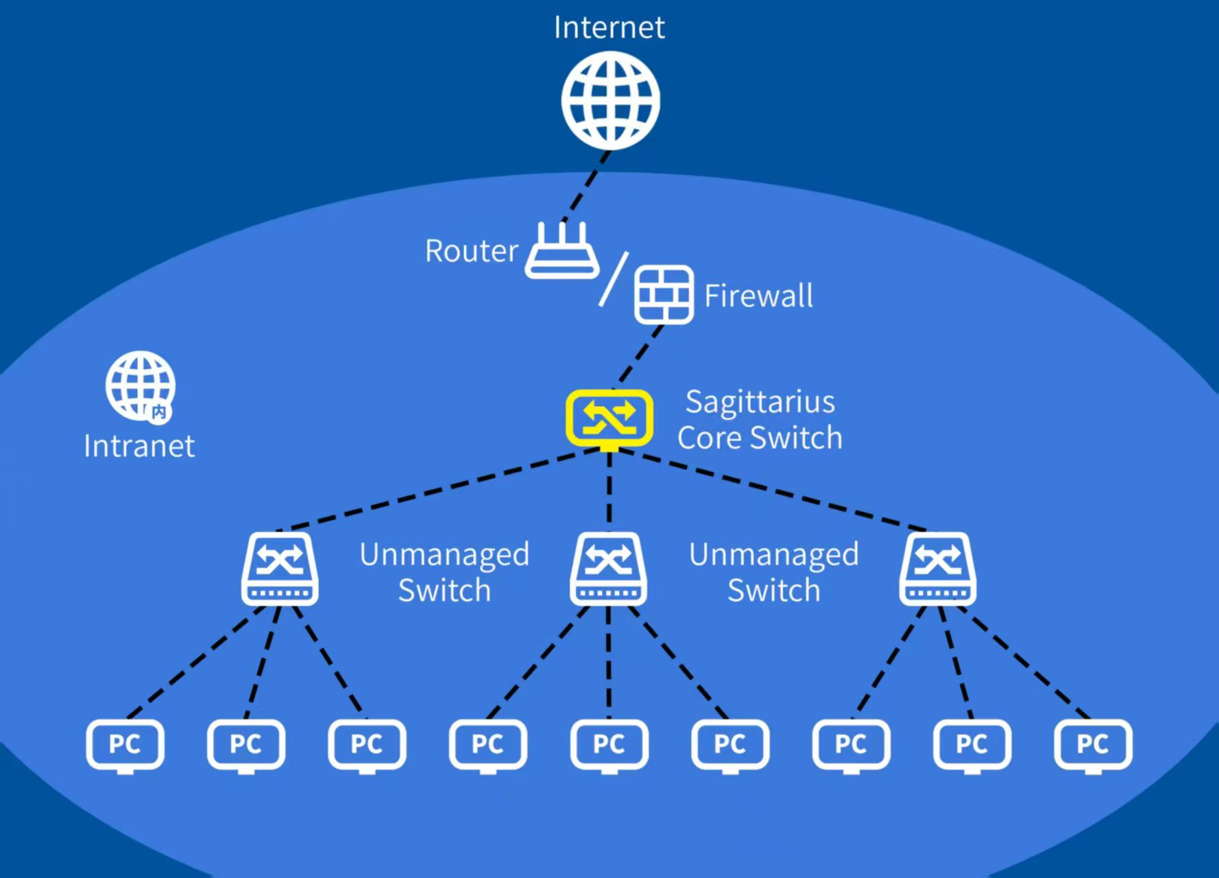 An example of enterprise network with Draco Network Interface Card